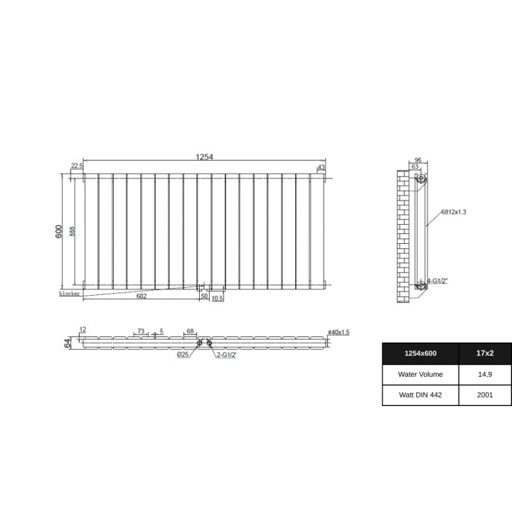 600x1254 Design Flach Paneelheizkörper Doppellagig Heizwand Mittelanschluß Wandheizkörper Anthrazit 600x1254 Design Flach Paneelheizkörper Doppellagig Heizwand Mittelanschluß Wandheizkörper Anthrazit