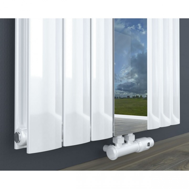 Design Spiegel Doppellagig Badheizkörper Weiß Mittelanschluss 1800x610x63
