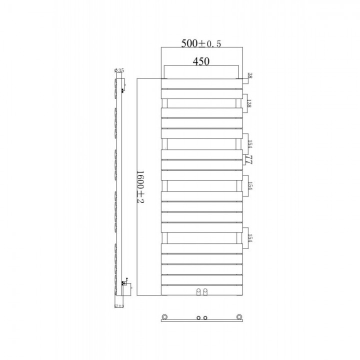 1600 x 500 mm Flach Weiß Badheizkörper Handtuchwärmer 1600 x 500 mm Flach Weiß Badheizkörper Handtuchwärmer