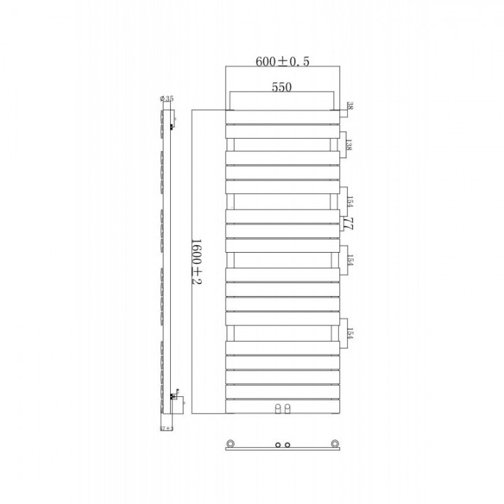 1600 x 600 mm Flach Weiß Badheizkörper Handtuchwärmer 1600 x 600 mm Flach Weiß Badheizkörper Handtuchwärmer