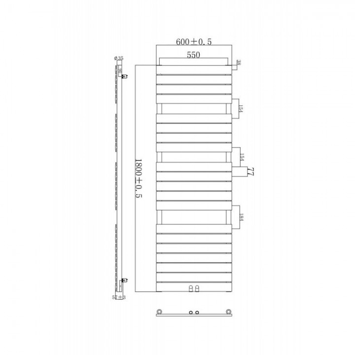 1800 x 600 mm Flach Weiß Badheizkörper Handtuchwärmer 1800 x 600 mm Flach Weiß Badheizkörper Handtuchwärmer