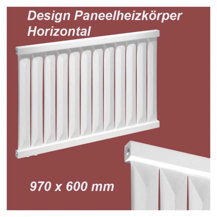 Paneelheizkörper 600x970 Radfin-Diamond Horizontal Weiß Seitenanschluss Paneelheizkörper 600x970 Radfin-Diamond Horizontal Weiß Seitenanschluss