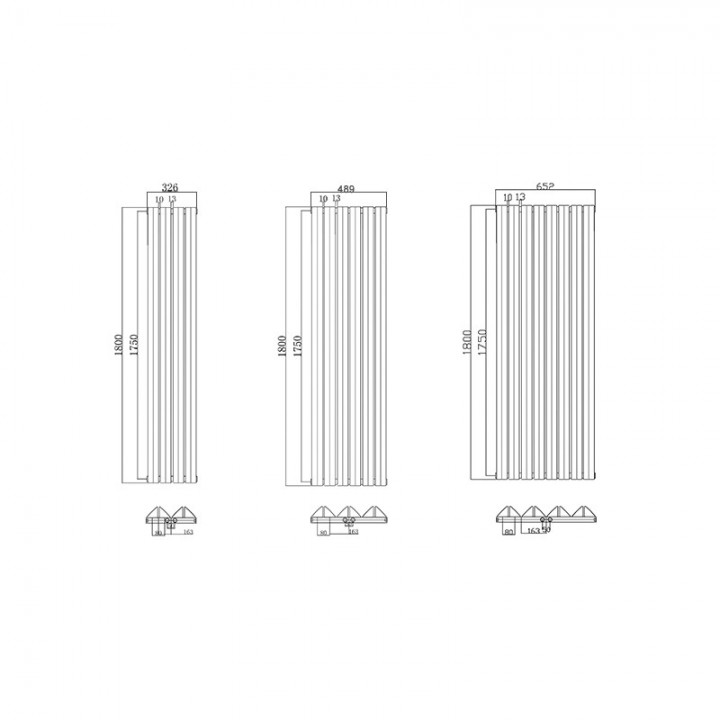 1800x489 mm Doppel-Triple Seitenanschluss Paneelheizkörper Weiß 1800x489 mm Doppel-Triple Seitenanschluss Paneelheizkörper Weiß