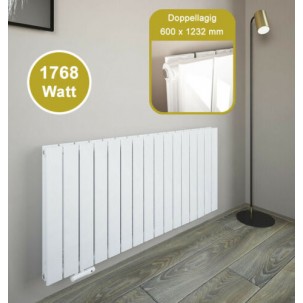 600x1232 mm Doppellagig Weiß Flach Heizkörper Paneelheizkörper Horizontal Badheizkörper