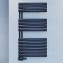 Ellipse Design Badheizkörper Handtuchwärmer Mittelanschluss Anthrazit 1156x600mm