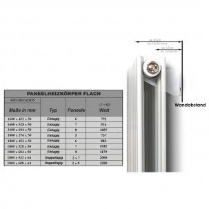 1800 X 376 mm Einlagig Mittelanschluss Flach Weiss 1800 X 376 mm Einlagig Mittelanschluss Flach Weiss