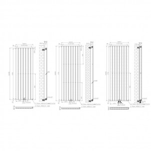 1800 x 376 mm Einlagig Seitenanschluss Flach Weiß 1800 x 376 mm Einlagig Seitenanschluss Flach Weiß