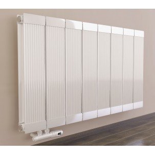 600 x 980 mm Aluminium Weiß Horizontal Heizkörper Seiten & Bittelanschluss