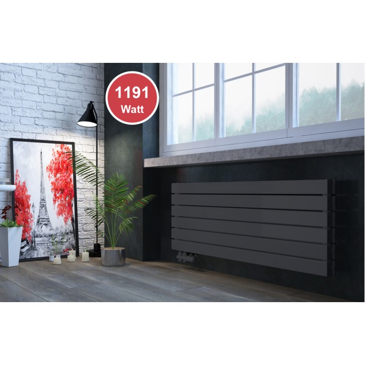 450 x 1200 mm Doppellagig Anthrazit Flach Heizkörper Paneelheizkörper Horizontal Badheizkörper 450 x 1200 mm Doppellagig Anthrazit Flach Heizkörper Paneelheizkörper Horizontal Badheizkörper