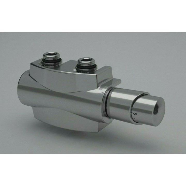 Heizkörper Armatur-Set für Mittelanschluss 50mm Eck Multiblock Chrom Heizkörper Armatur-Set für Mittelanschluss 50mm Eck Multiblock Chrom