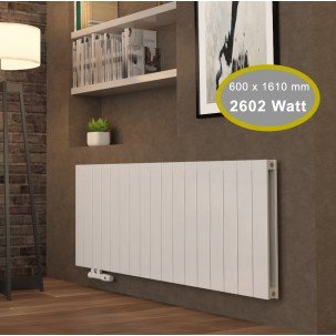 Aluminium Paneelheizkörper CLAUDIO 600X1610 Weiß Mittelanschluss