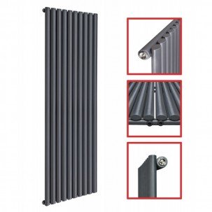 1800 x 590 Ellipse Einlagig Anthrazit Seitenanschluss Paneelheizkörper