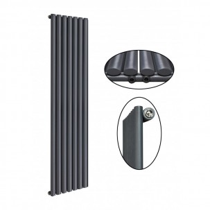 1800 x 468 mm Einlagig Mittelanschluss Anthrazit Paneelheizkörper NEU Ellipse Design