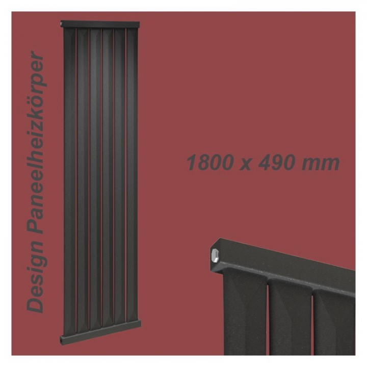 Paneelheizkörper 1800x490 Radfin-Diamond Anthrazit Mittelanschluss Paneelheizkörper 1800x490 Radfin-Diamond Anthrazit Mittelanschluss