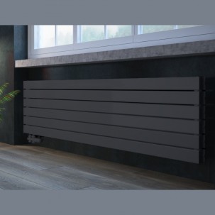 450 x 1600 mm doppellagig Anthrazit Flach Heizkörper Paneelheizkörper Horizontal Badheizkörper