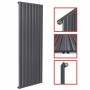 1600 x 604 mm Einlagig Mittelanschluss Flach Anthrazit 1600 x 604 mm Einlagig Mittelanschluss Flach Anthrazit