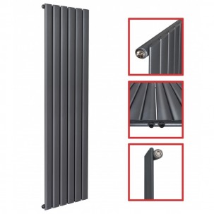 1800 x 452 mm Einlagig Seitenanschluss Flach Anthrazit