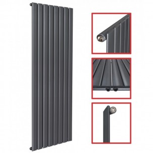 1800 x 604 mm Einlagig Mittelanschluss Flach Anthrazit