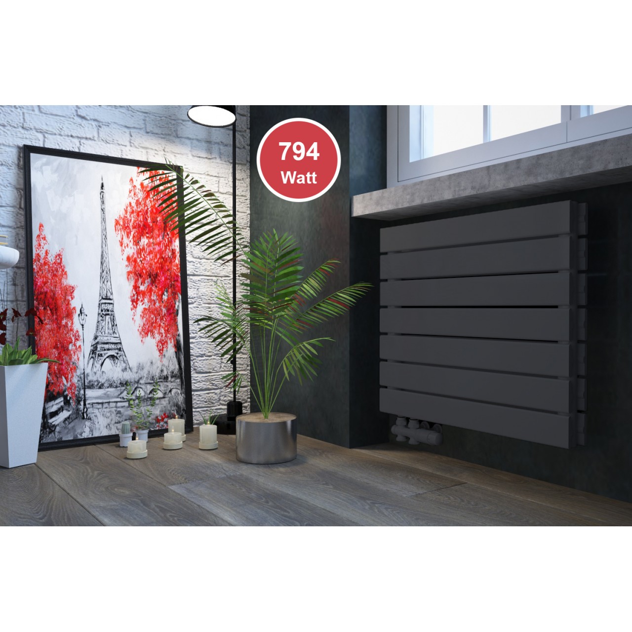 602 x 600 mm doppellagig Anthrazit Flach Heizkörper Paneelheizkörper ...