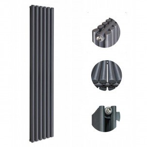 1800X 354 Ellipse Doppellagig Anthrazit Seitenanschluss Paneelheizkörper