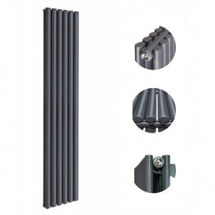 1800X 354 Ellipse Doppellagig Anthrazit Mittelanschluss Paneelheizkörper