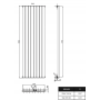1800 x 536 mm Doppellagig Mittelanschluss Anthrazit (RAL 7016) Paneelheizkörper NEU Ellipse Design