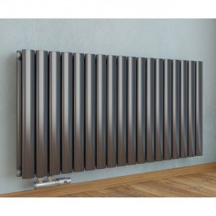 Paneelheizkörper 600x1593 Doppellagig Mittelanschluß Anthrazit