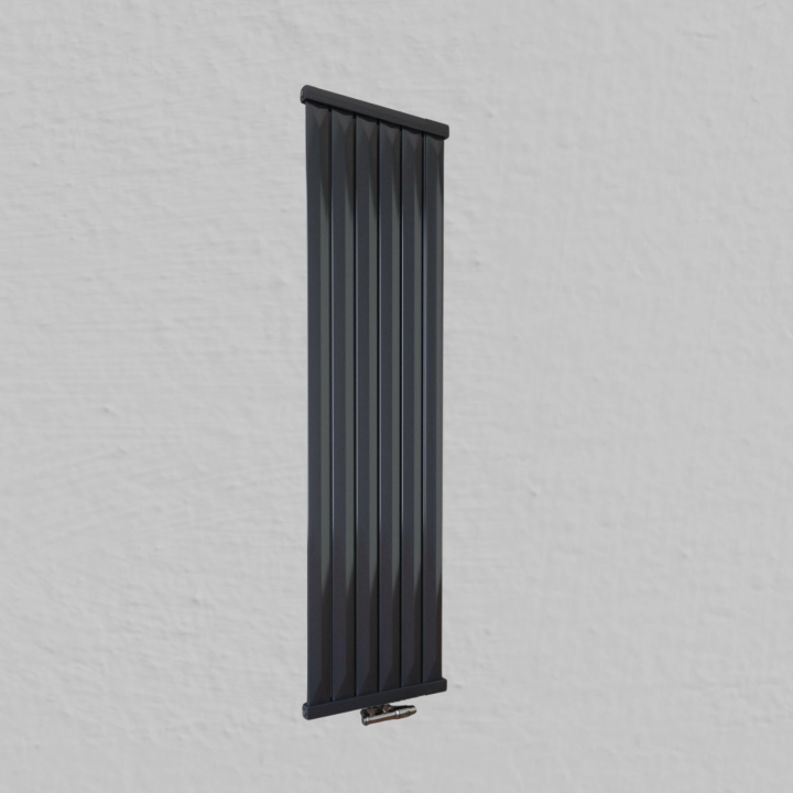 Paneelheizkörper 1600x490 Radfin-Diamond Anthrazit Seitenanschluss