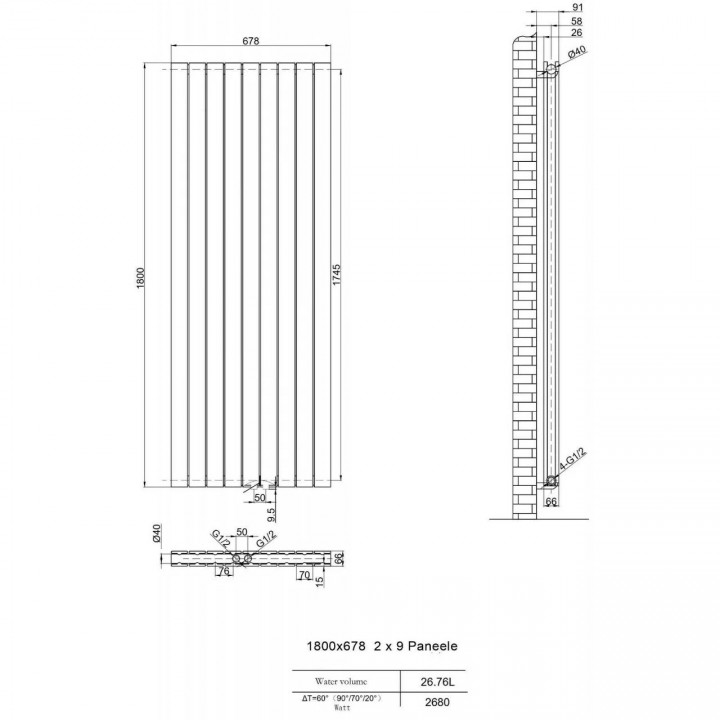 Design Heizkörper Flachheizkörper Badheizkörper Mittelanschluss 1800 x 678 Anthrazit Design Heizkörper Flachheizkörper Badheizkörper Mittelanschluss 1800 x 678 Anthrazit