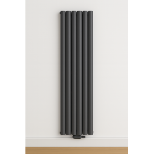 1600 x 400 mm Doppellagig Mittelanschluss Anthrazit Paneelheizkörper NEU Ellipse Design