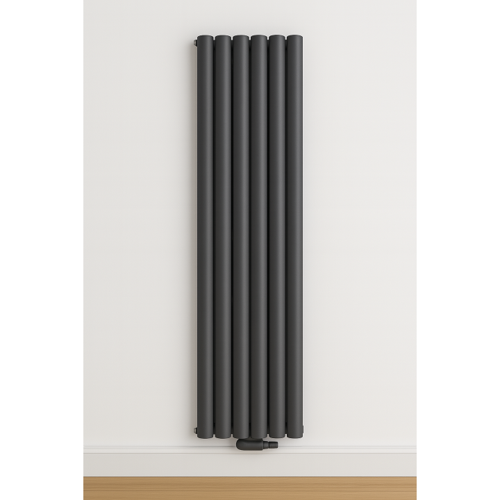 1600 x 400 mm Doppellagig Mittelanschluss Anthrazit Paneelheizkörper NEU Ellipse Design