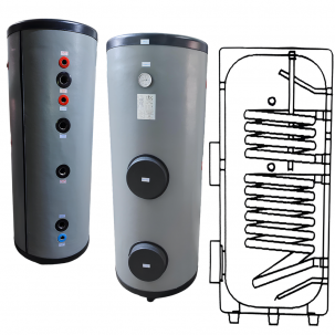 Trinkwasserspeicher Warmwasserspeicher Solarspeicher Brauchwasserspeicher 2 Wärmetauscher 200L