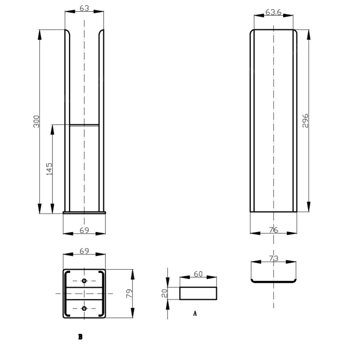Stand Füße Set für Doppellagig Flach Heizkörper Anthrazit Stand Füße Set für Doppellagig Flach Heizkörper Anthrazit