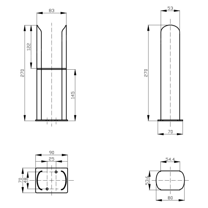 Stand Füße Set für Doppellagig Ellipse Heizkörper Weiß Stand Füße Set für Doppellagig Ellipse Heizkörper Weiß