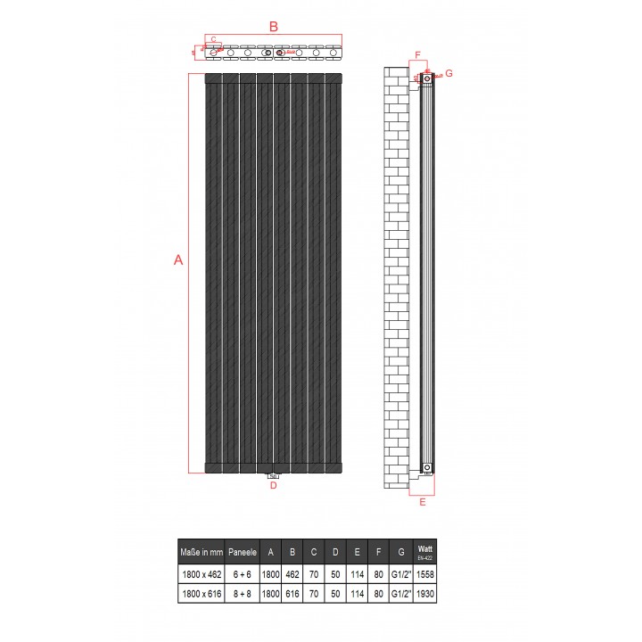 1800x616 Alu Doppellagig Paneelheizkörper Flach Aluminium Vertikal Wandheizkörper Weiß 1800x616 Alu Doppellagig Paneelheizkörper Flach Aluminium Vertikal Wandheizkörper Weiß