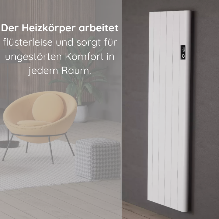 Flach Alu Vertikal Wand Elektroheizung mit Thermostat Effizient WLAN-fähig Konvektor Weiß Flach Alu Vertikal Wand Elektroheizung mit Thermostat Effizient WLAN-fähig Konvektor Weiß