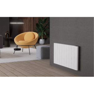 Alu Horizontal Wand Elektroheizung 2000 Watt mit Thermostat Effizient WLAN-fähig Konvektor Weiß 500x907