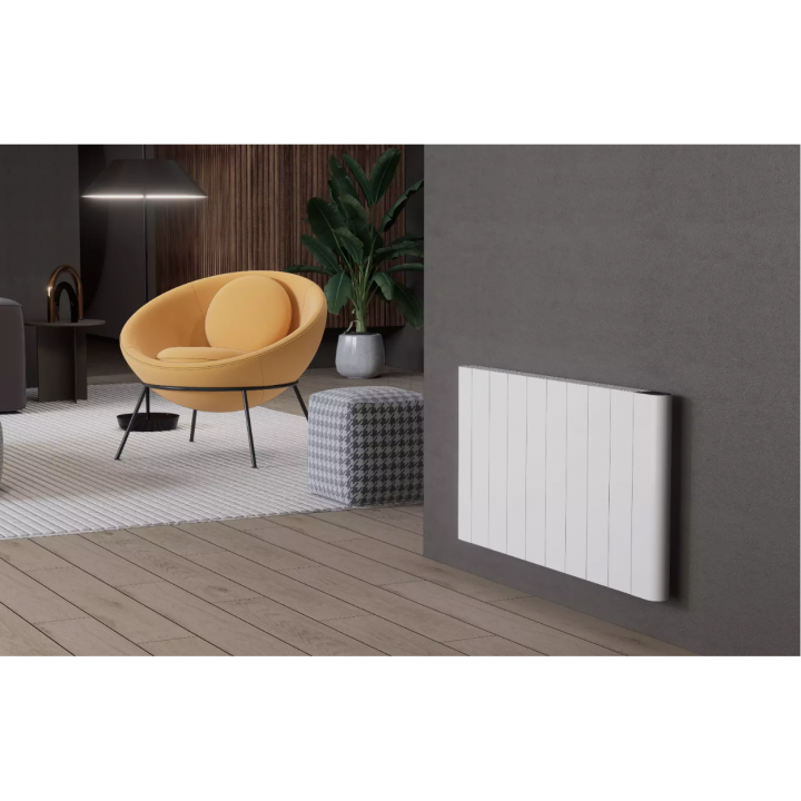 Alu Horizontal Wand Elektroheizung 2000 Watt mit Thermostat Effizient WLAN-fähig Konvektor Weiß 500x907