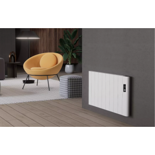 Flach Horizontal Wand Elektroheizung mit Thermostat Effizient WLAN-fähig Konvektor Weiß