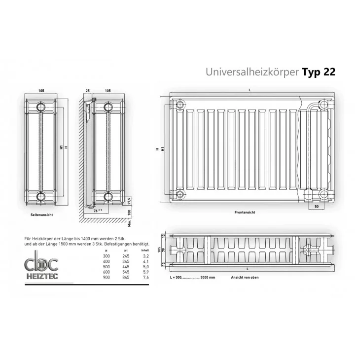 Erstaunlich Plan Heizkrper Typ 22 Bild