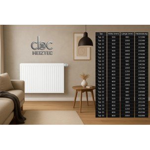 Universalheizkörper Flachheizkörper Typ22 Kompakt Ventilheizkörper 6 Anschlüsse + Zubehör