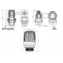 Hahnblock Set Durchgang Heizkörper Thermostatkopf Zweirohr Ventil Eurokonus 1/2 16mm