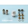 Hahnblock Set Durchgang Heizkörper Thermostatkopf Zweirohr Ventil Eurokonus 1/2 16mm