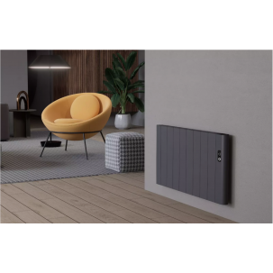 Flach Horizontal Wand Elektroheizung mit Thermostat Effizient WLAN-fähig Konvektor Anthrazit