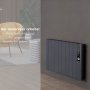 Flach Horizontal Wand Elektroheizung mit Thermostat Effizient WLAN-fähig Konvektor Anthrazit Flach Horizontal Wand Elektroheizung mit Thermostat Effizient WLAN-fähig Konvektor Anthrazit