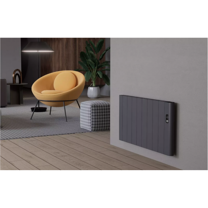 Flach Horizontal Wand Elektroheizung mit Thermostat Effizient WLAN-fähig Konvektor Anthrazit Flach Horizontal Wand Elektroheizung mit Thermostat Effizient WLAN-fähig Konvektor Anthrazit