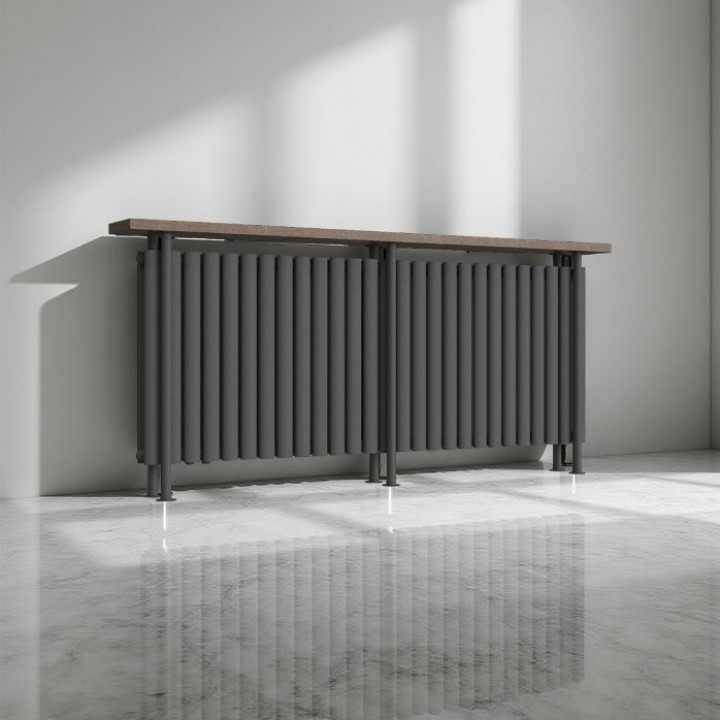 Trennwand Heizwand mit Ablage Paneelheizkörper Holzablage Standfuss Mittelanchluss 1700x780 mm Antrazit Trennwand Heizwand mit Ablage Paneelheizkörper Holzablage Standfuss Mittelanchluss 1700x780 mm Antrazit