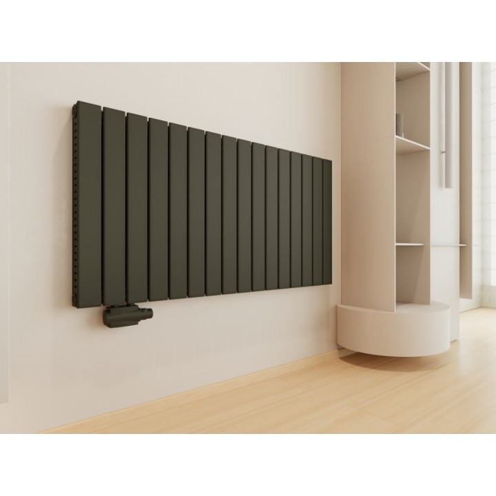 Wonder 1168x600 Flach Doppellagig Horizontal Wandheizkörper Mittelanschluss Paneelheizkörper Anthrazit