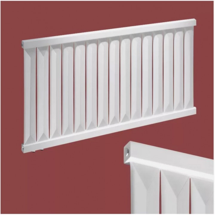 Paneelheizkörper 600x1210 Radfin-Diamond Horizontal Weiß Mittelanschluss
