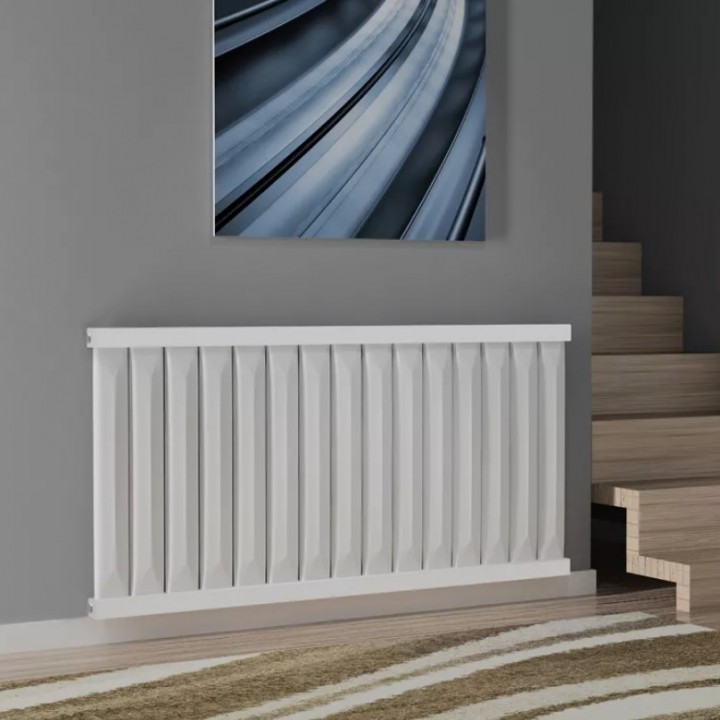 Paneelheizkörper 600x1210 Radfin-Diamond Horizontal Weiß Mittelanschluss